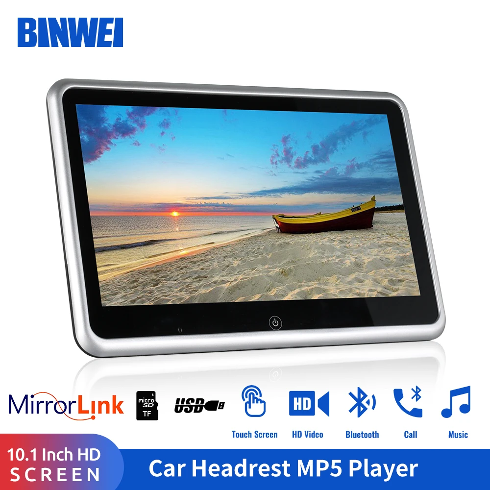 Binwei Monitor Poggiatesta Per Auto Da 10.1 Pollici Lettore Mp5 Mirror Link Schermo Video Android Fm Hd 1080P Con Lettore Multimediale Usb/Sd