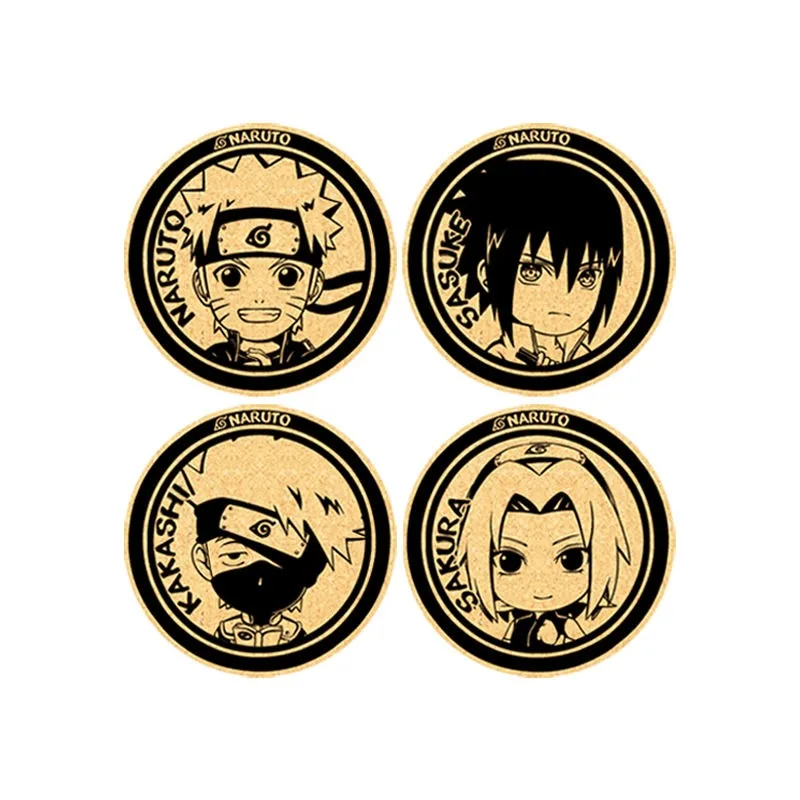 

Naruto Cartoon Coaster Sasuke Sakura Kakashi Itachi Hinata Creative Fashion Anime Children Student Milk Cup Insulated Cork Mat