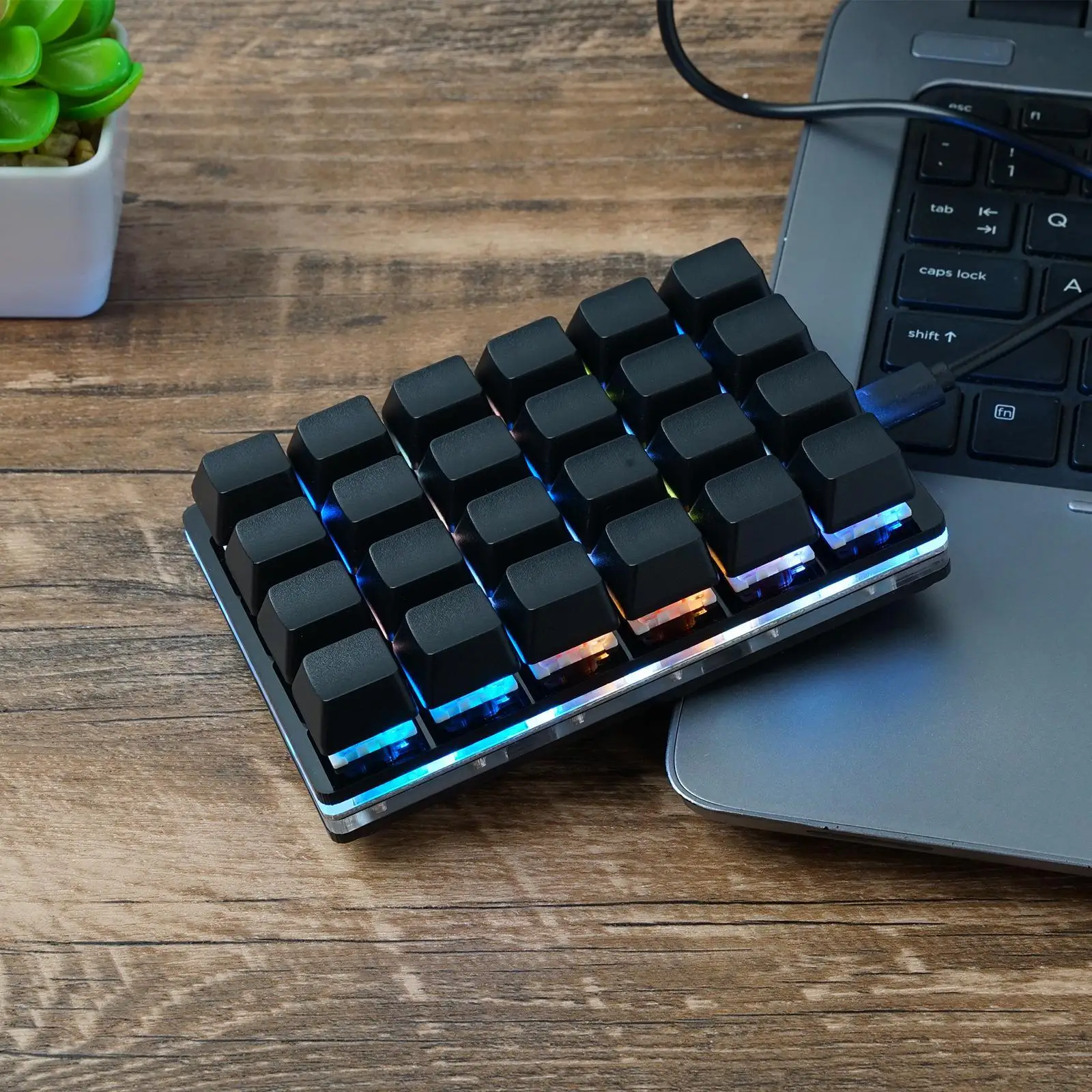 MiniMacrosKeyboard24KeyBlackRedAxisCustomShortcuts