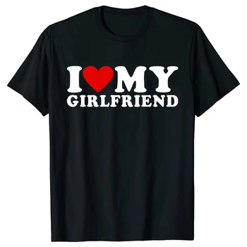 I Love My Girlfriend So Please Stay Away From Me Summer New Love Couple Funny Short Sleeve Round Neck Print T-Shirt