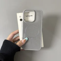 Vibrant Summer Dopamine Colorway Breathable Magnetic Charging Case - Ultra Thin Hard Cover - iPhone 14 Plus (Grey)