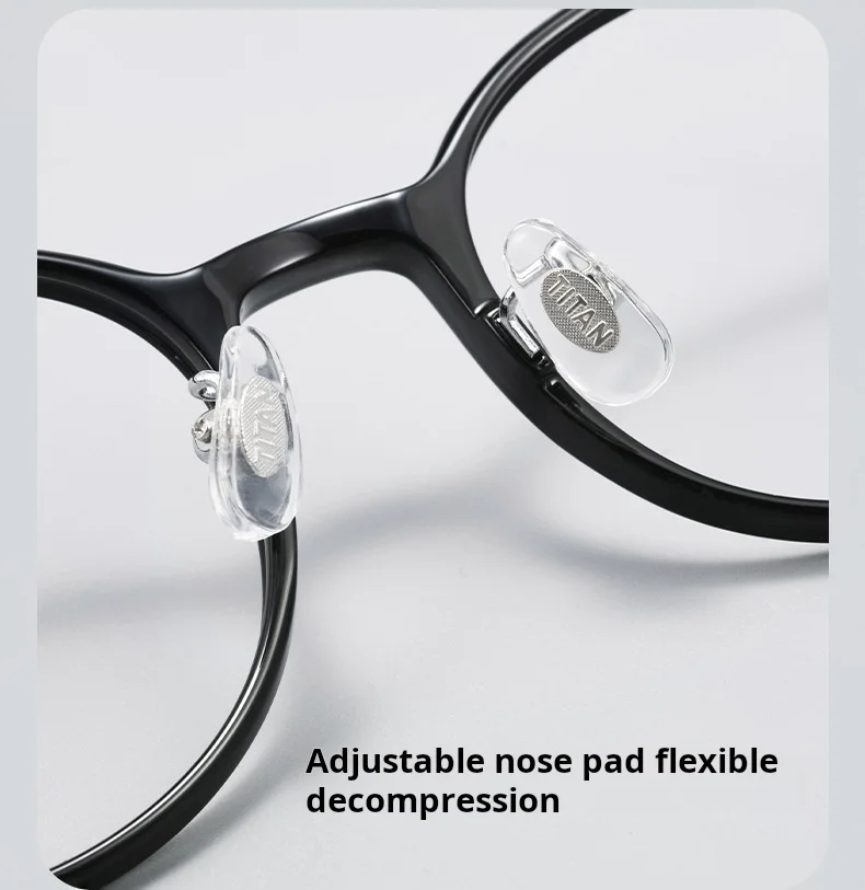 YIMARUILI Retro-Rundbrille für Herren und Damen, superleicht, 8,7 g, bequem, TR90-Titanlegierung, modischer Brillenrahmen B8508 – Detail 6