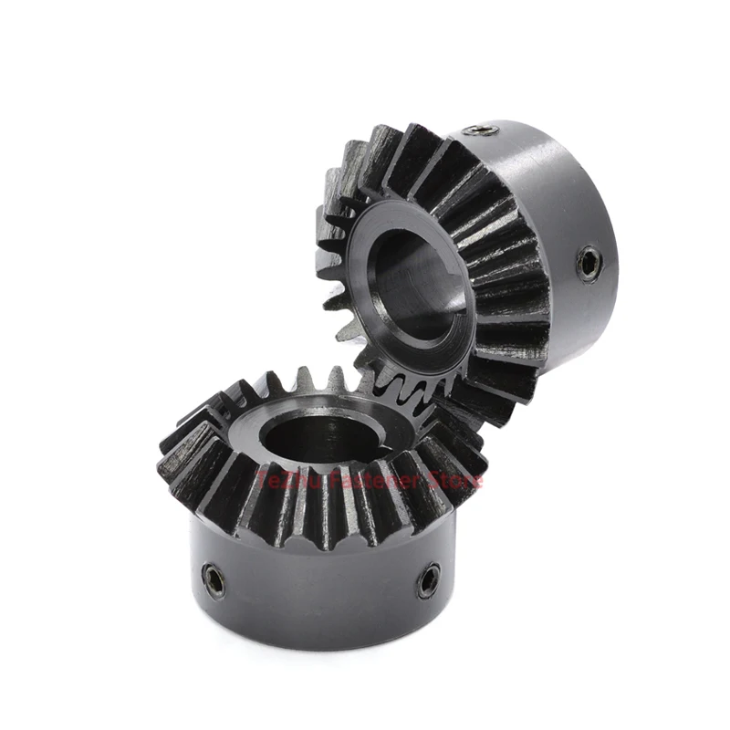 1pc Bevel Gear 1M 15 20 25 30 Teeth 90 Degrees Meshing Angle Steel Gears 1:1 Speed Ratio 1 Module 15T 20T 25T 30T Bore 5-12mm