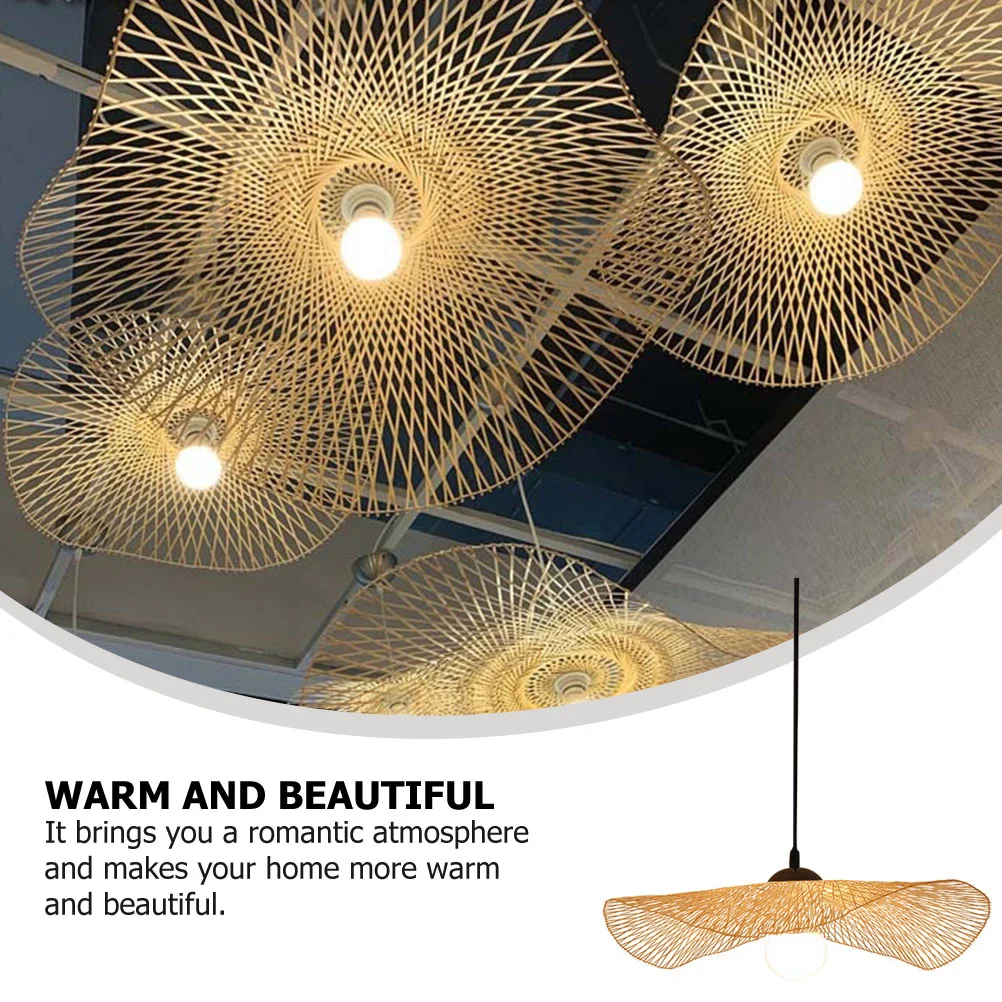 

Handmade Bamboo Chandelier Rattan Weaving Lighting Retro Bamboo Art Pendant lamp for Cafe Bar Restaurant with Light Source