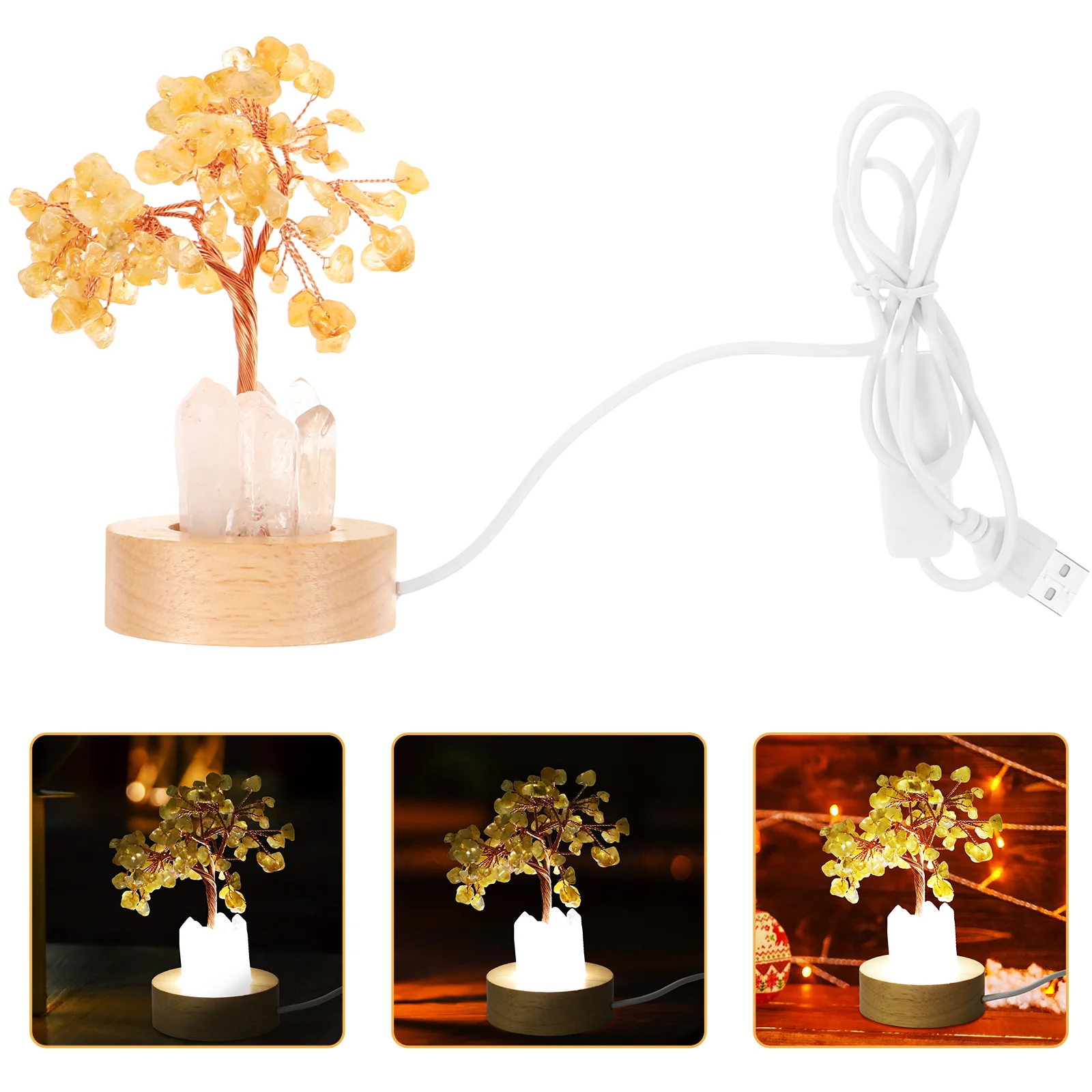 

Bedside Table Lamp Crystal Chamois Birthday Decoration for Girl Night Lights Bedroom Citrine Unique Lamps Bedrooms