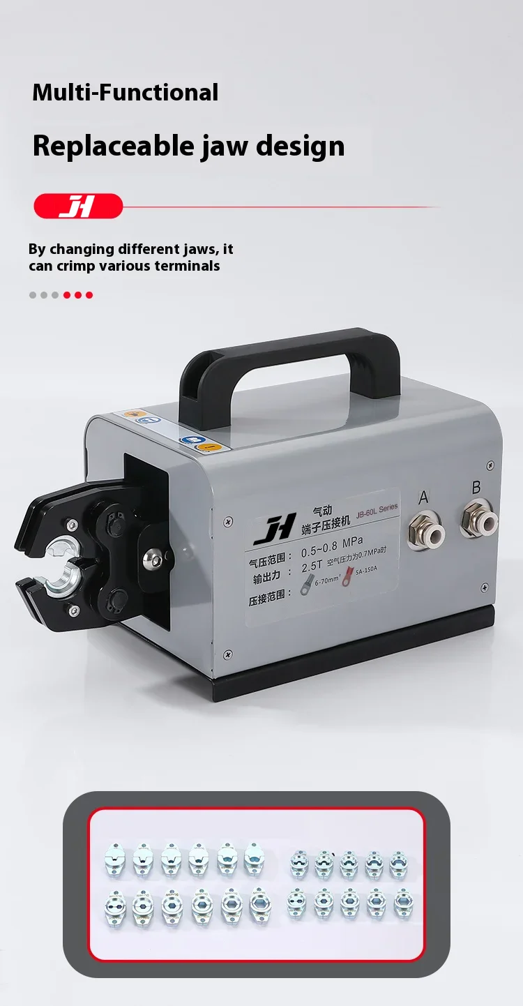 JH-60L Pneumatic Crimping Machine SC Bare Terminal Press Copper Lug Electric Cri