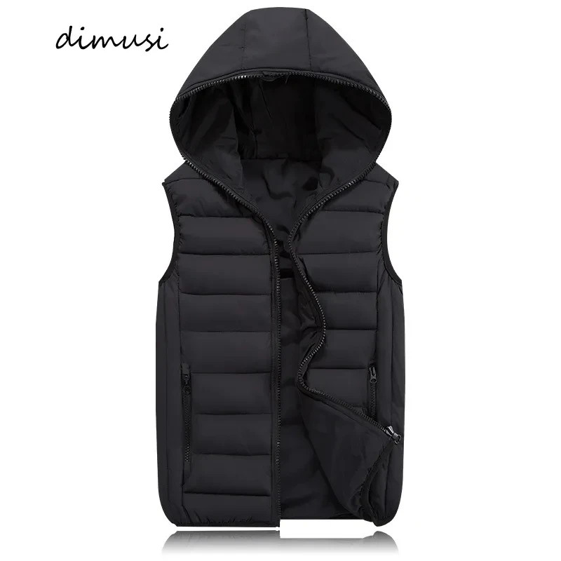 Veste sans manches matelassée homme hiver chaude avec capuche coton épais taille 4XL