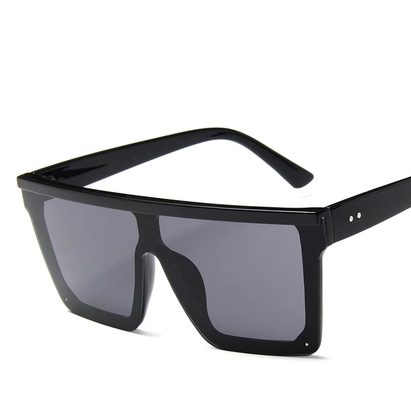 - Square Oversized Sunglasses Women Big Frame Colorful Flat Top Rivet Gradient Lens Sun Glasses Female Mirror Oculos UV400