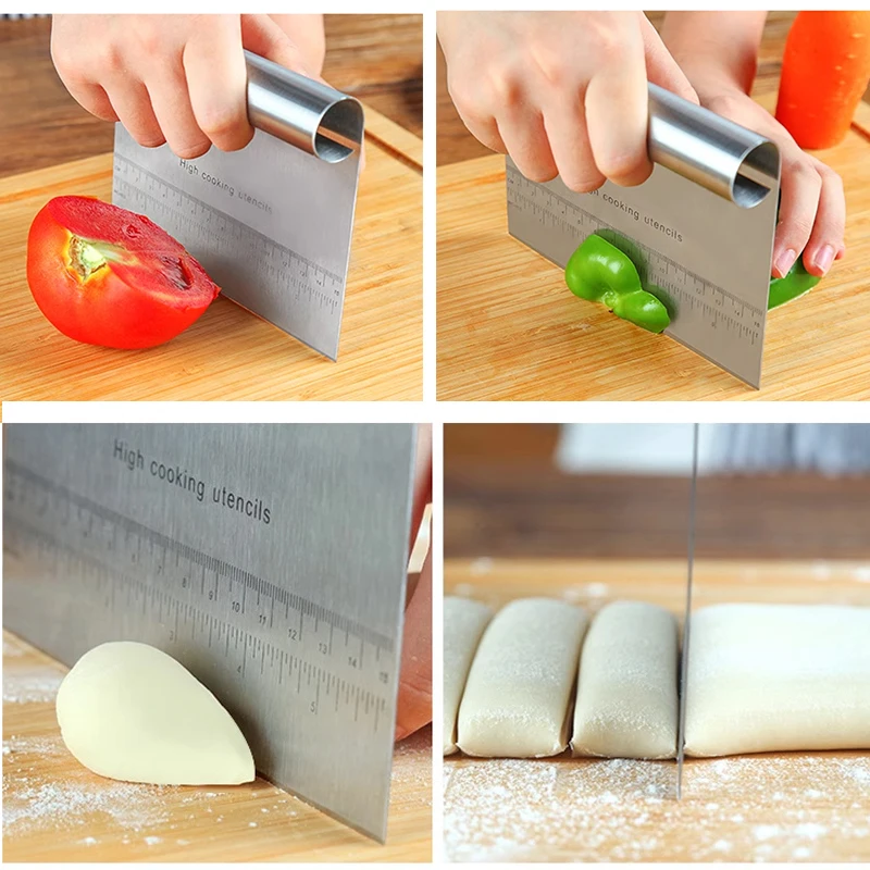 1pc Stainless Steel Cake Scraper DIY Dough Pastry Spatulas Cake Decorating Tools Baking accessories Vegetables and Fruits Tools