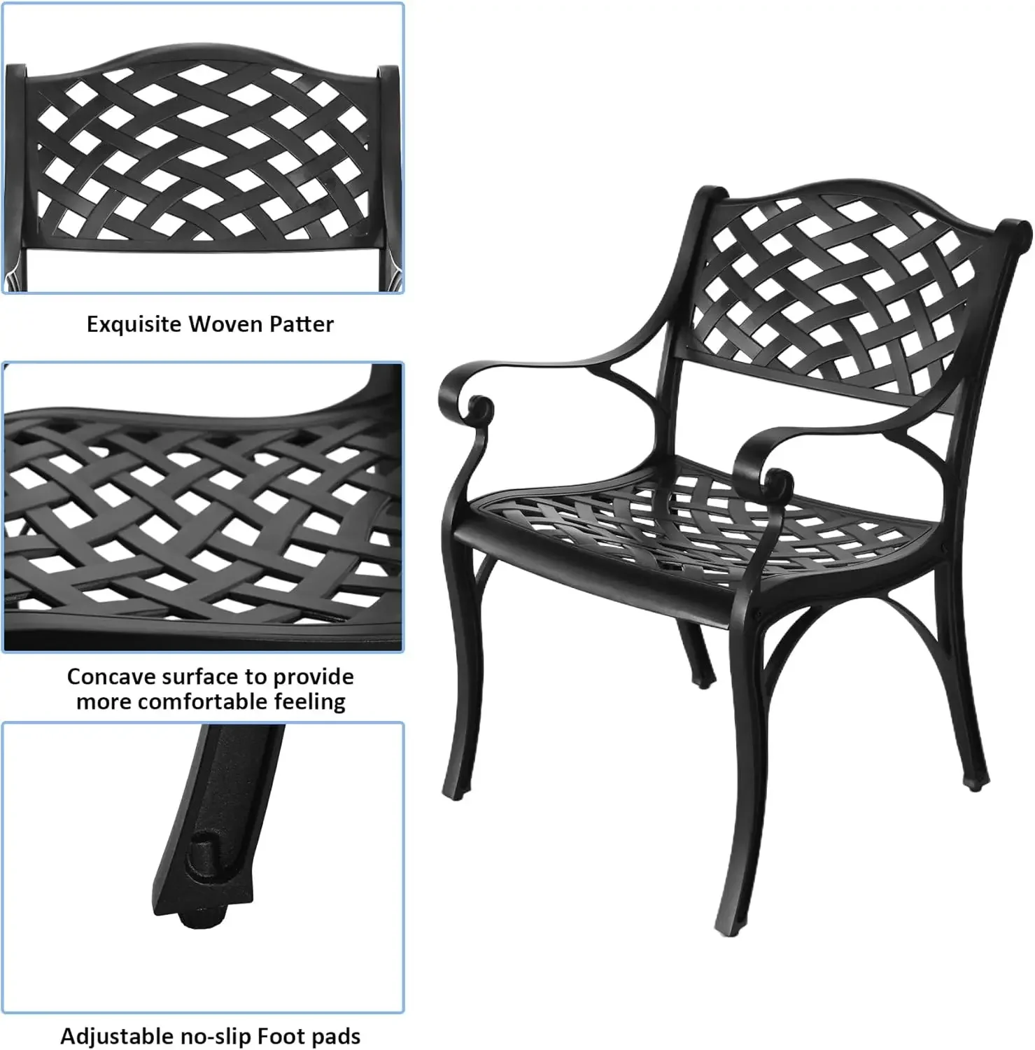 5-Piece Cast Aluminum Outdoor Dining Set 4