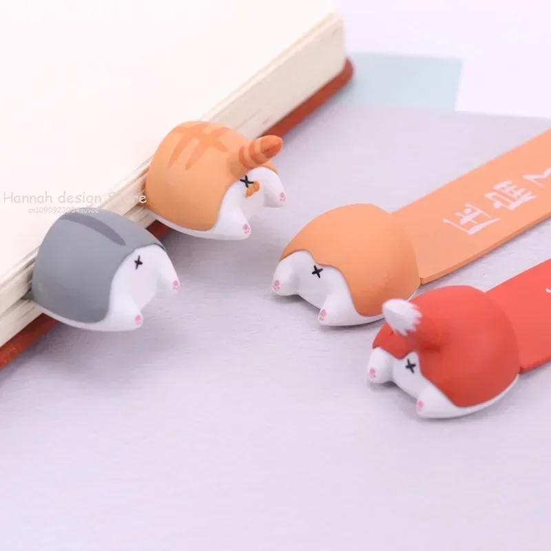 Cute Cartoon Cat Dog Hamster Fox Ass Bookmarks Kawayi Novelty Book Reading Item Creative Gift Kids Children Stationery