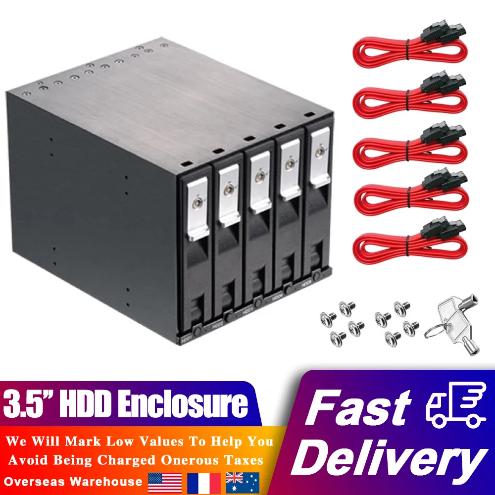 5 Bay Slot 3.5 Inch Sata/sas Hard Drive Rack Tray Less Backplane