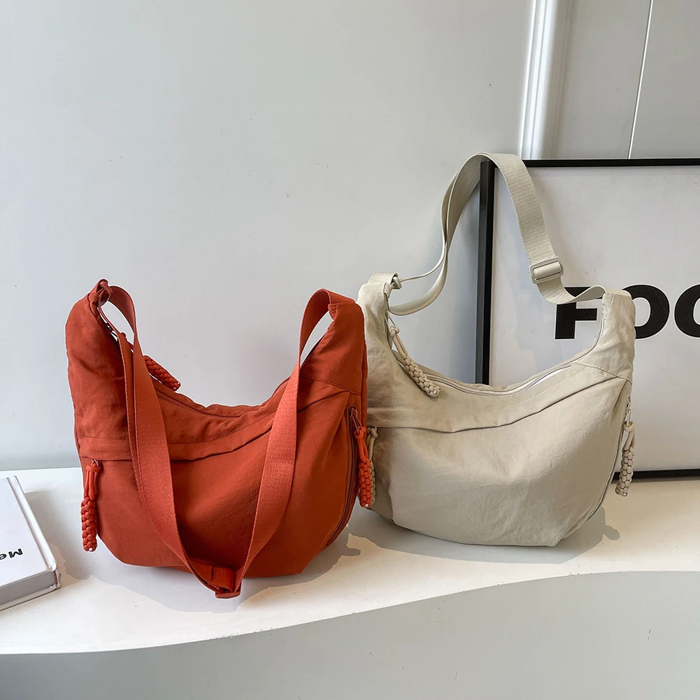 Women Stylish Dumpling Bag Multi-pockets Hobo Sling Bag Large Capacity Fashion Shoulder Bag Adjustable Strap Simple Satchel Bag