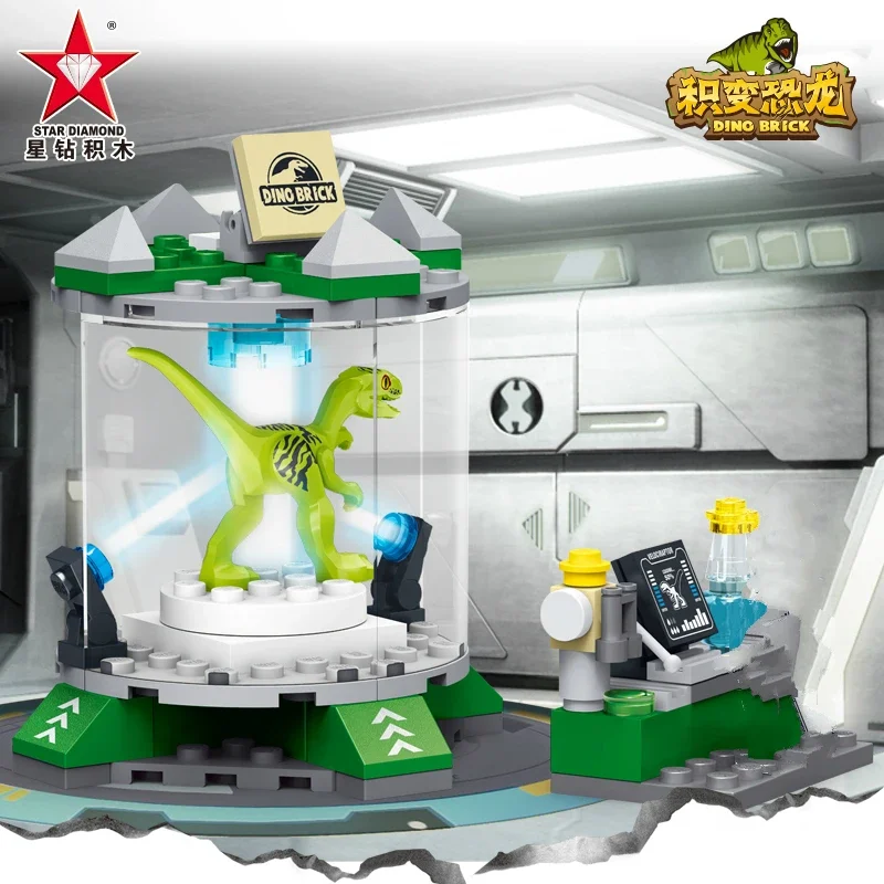 Jurassic Dinosaur Laboratory Building Blocks Kit Raptor Model Bricks 75939 Toy Gift