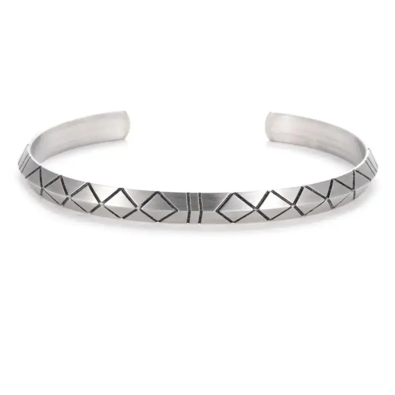 Half-Fold Square Open Bangle Bracelet Geometric Classic Punk Shape Men Women Everyday Go Out Jewelry