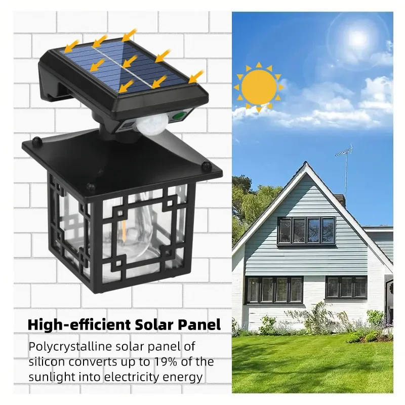 

Новая Индукционная Вольфрамовая лампа на солнечной батарее, уличный Водонепроницаемый многофункциональный настенный светильник для двора, ландшафта, сада