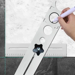 Trou de perçage de sol en céramique, carreaux universels réglables à 360 degrés, marbre verre, outils ouvre trou localisateur règle de Position perforateur 