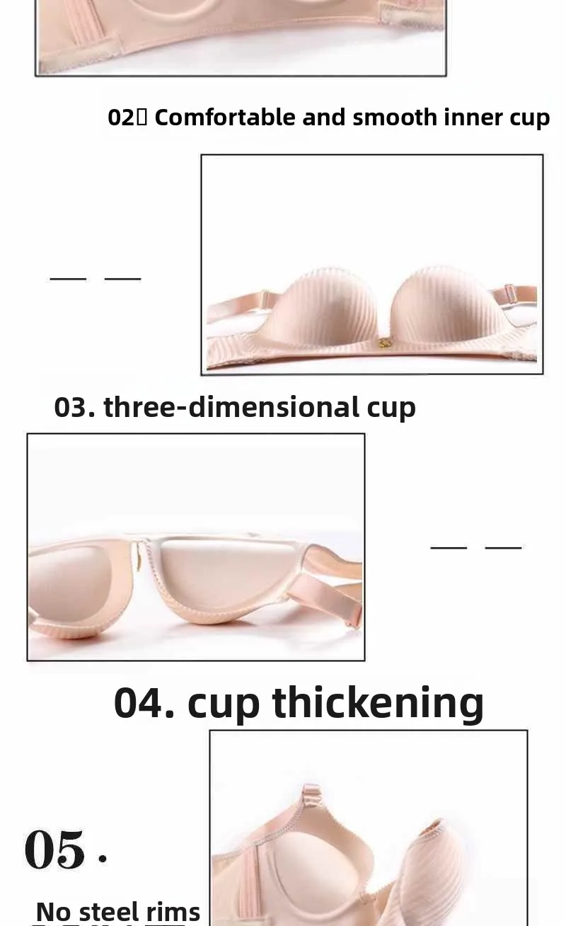 10CM Push Up Bra - Wireless Seamless Bra for Small Chests with Side Support
