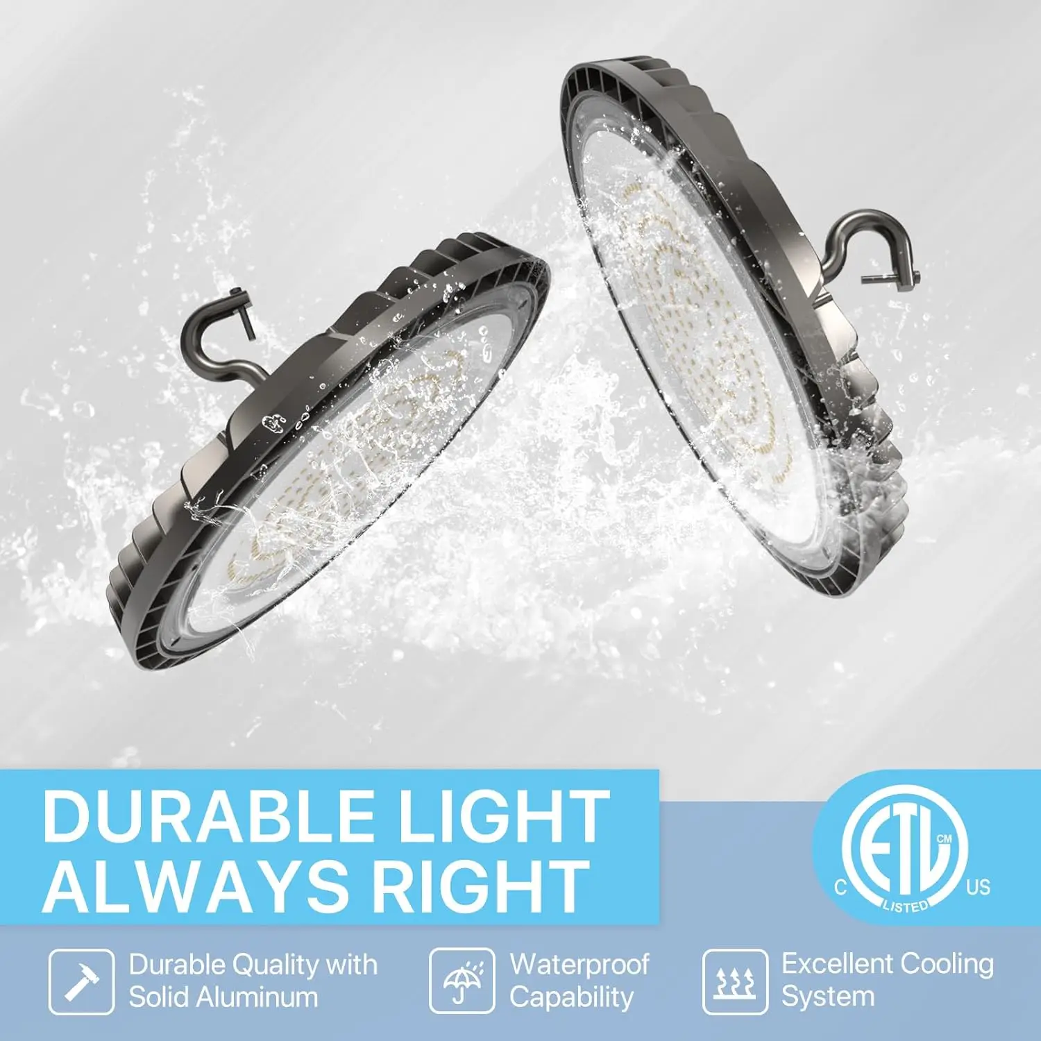 LED Lights 150W, 6 Pack LED High Bay Light 21000LM, UFO Light Fixture for Barn Gym Shop Workshop