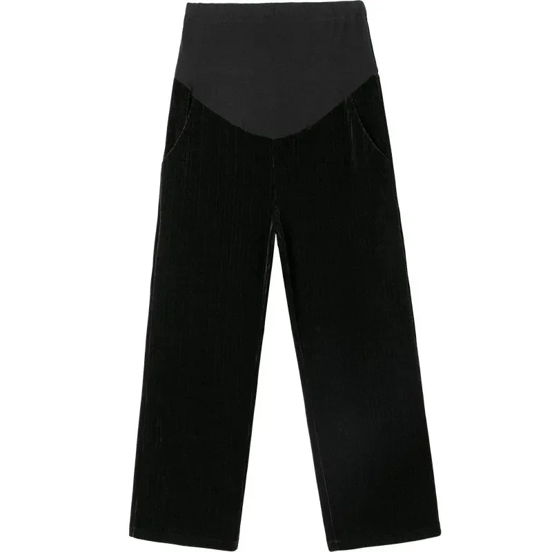 Maternity Pants For Pregnant Women Loose-fit Bell Bottoms Spring Autumn Thin Style High-waisted Trousers Maternity Clothes 5