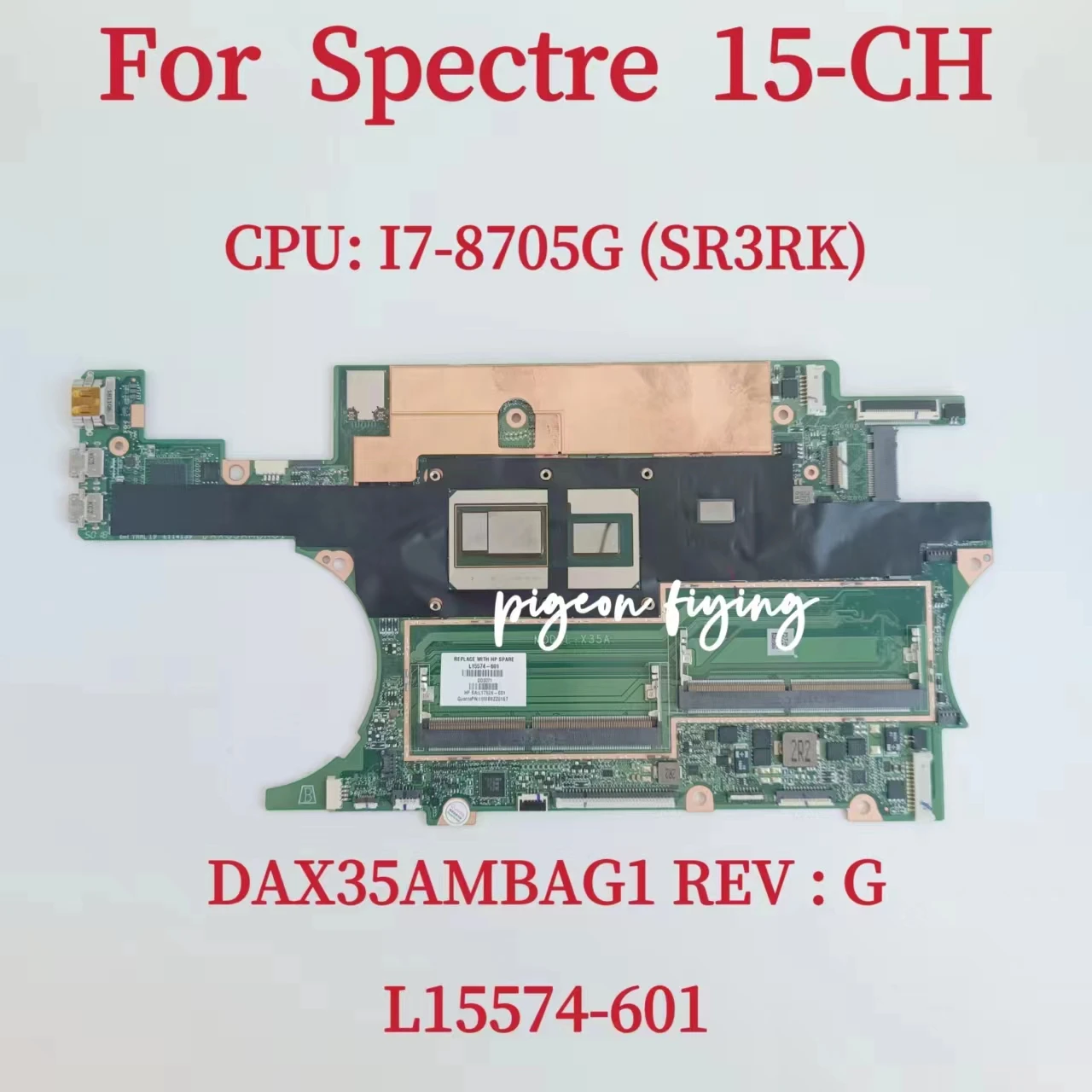 

DAX35AMBAG1 For HP Spectre 15-CH Laptop Motherboard CPU: I7-8705G SR3RK DSC VEGA-M 4GB DDR4 L15574-601 L15574-001 100% Test Ok