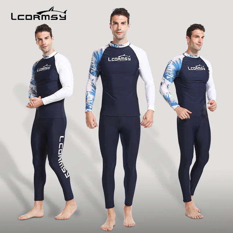 

MEN'S RASH GUARDS BEACH LONG SLEEVES SURFING SWIMMING TOP SHIRTS PANT SET WATER SPORTS GYM WETSUIT QUICK-DRY UPF50+ Y780