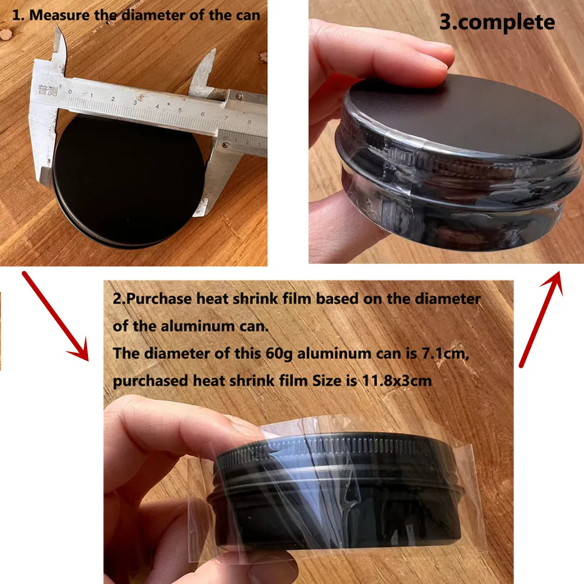 400X PVC Heat Shrink Film Blower Heat Seal Flat Mouth Transparent Plastic Shrinkable forBottles Neck Caps Jar Lids Pot pvc heat shrink film blower