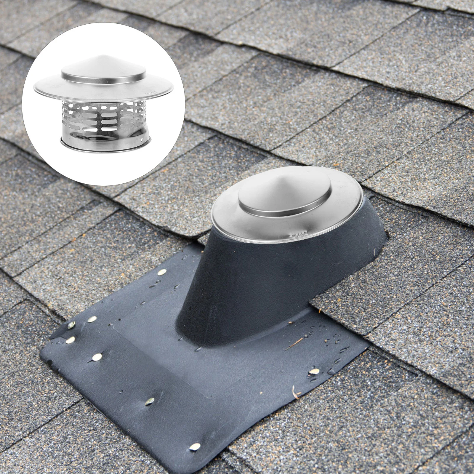 

Chimney Cap Flue Cap Outside Existing Stainless Steel Fireplace Chimney Cover