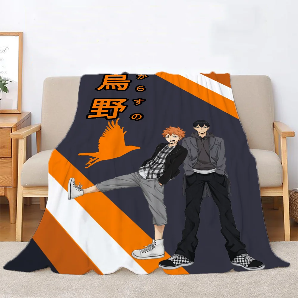 Haikyuu 캠핑 담요, 킹 사이즈 침대 담요, 장 소파, 푹신한 격자 무늬, 럭셔리 침구, 홈 인테리어, 비치 타월 던지기