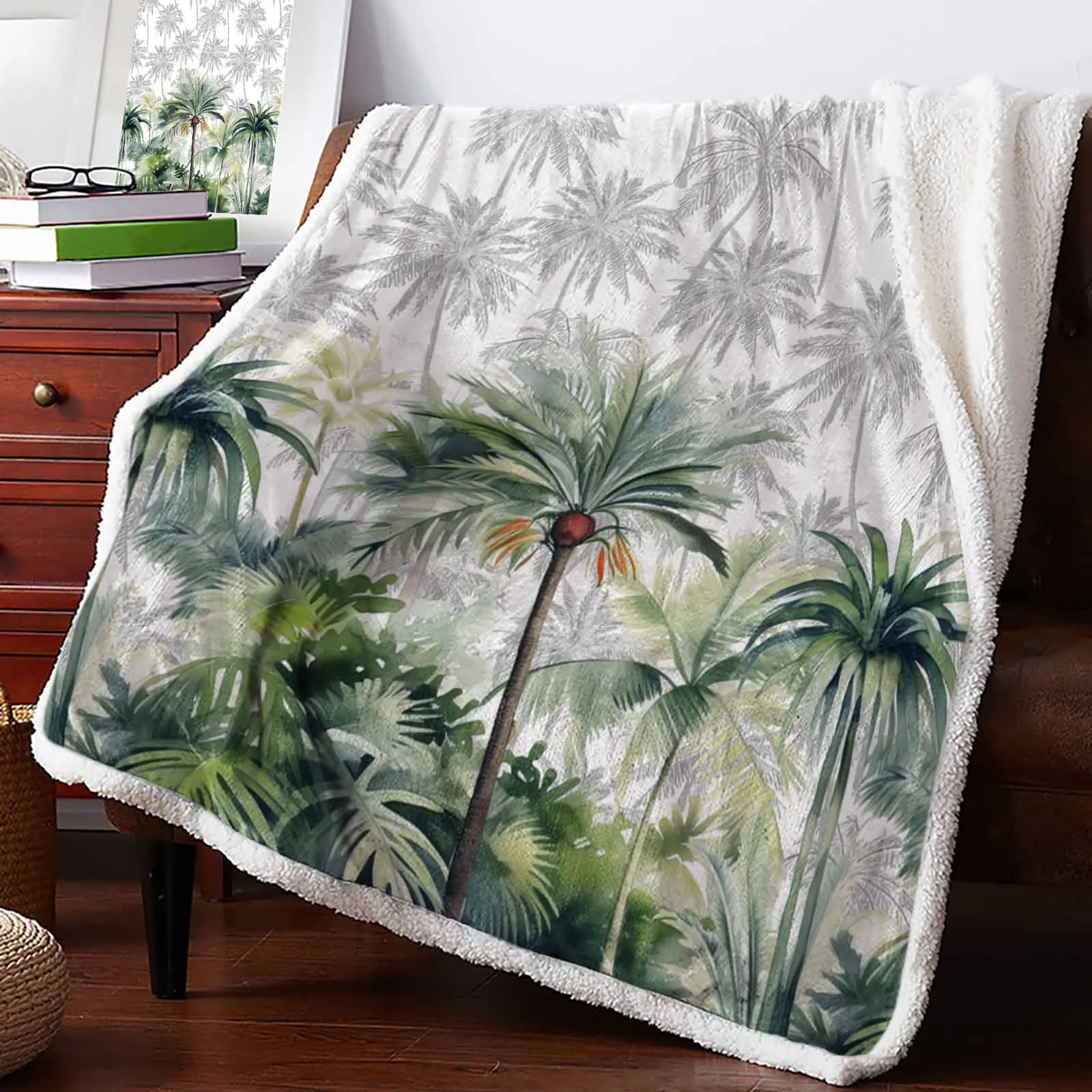 

Summer Tropical Palm Trees Cashmere Blanket Warm Winter Soft Throw Blankets for Beds Sofa Wool Blanket Bedspread