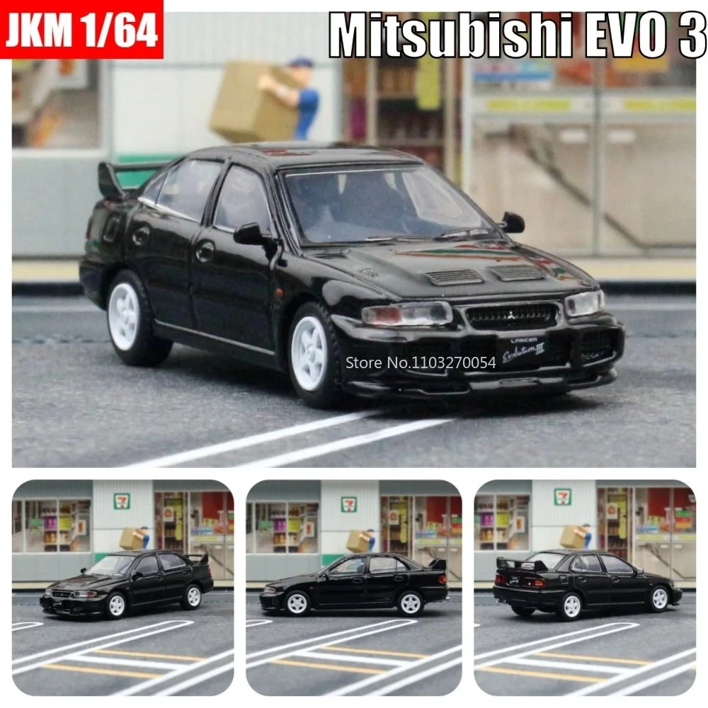 

JKM 1/64 Mini Mitsubishi EVO3 модель спортивного автомобиля, игрушки, литые из сплава, имитация статических моделей автомобилей, коллекционные игрушки для детей, подарки