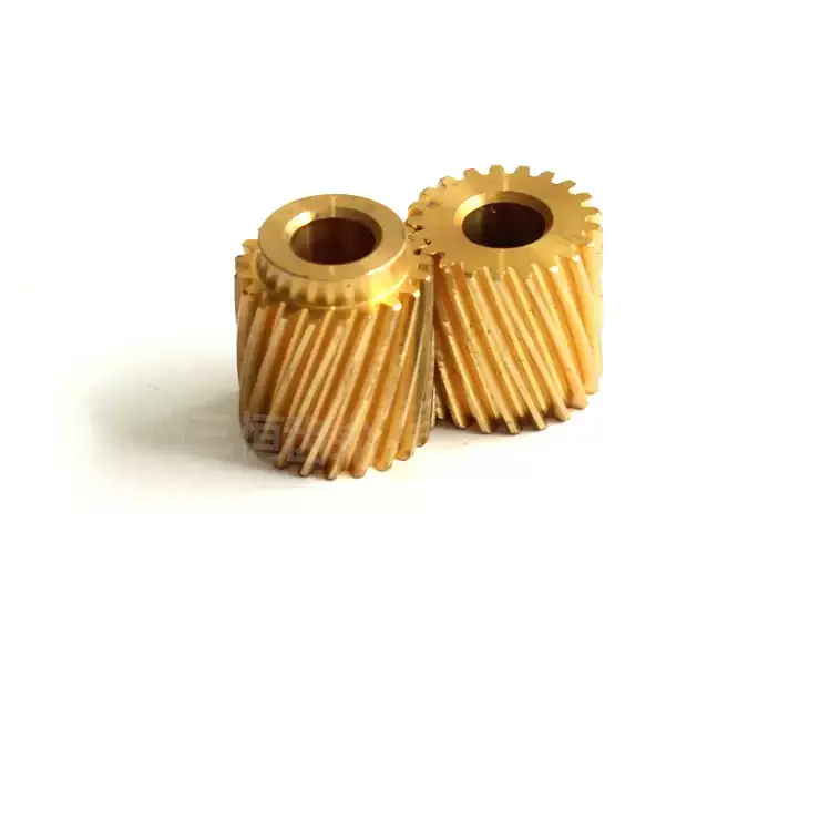 2개 0.5 모듈 21T 황동 헬리컬 기어, 5mm 보어, 45 ° 헬릭스 앵글, 좌측 및 우측 사용 가능, 모터 구동 변속기용