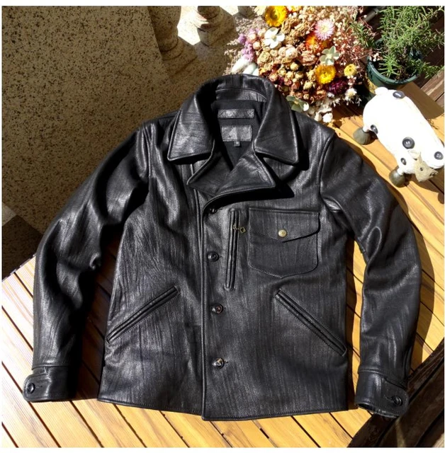 Free Shipping.sales Brand New Men Cowhide Coat.natural Quality Thick Men's  Genuine Leather Jacket.vintage Style Leather Clothes - Genuine Leather -  AliExpress