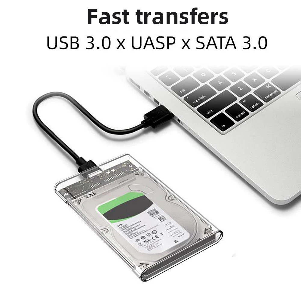 

2.5 Inch Hard Drive Enclosure Transparent HDD/SSD Case USB 2.0 USB 3.0 External Hard Disk Drive Box USB3.1 Type C for MacBook PC