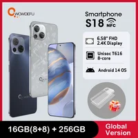Cwowdefu S18, Smartphone Global Version Android 14, 6.58" Incell 2.4K Display, Unisoc T616, 16GB(8+8GB) 256GB, 48MP AI Cam , NFC 1