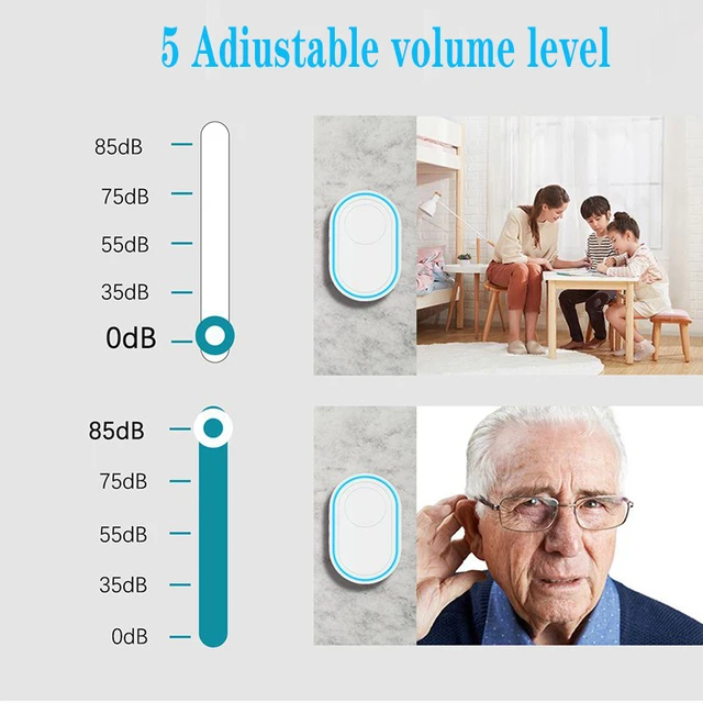 Wireless Doorbell Tuya App Intelligent Home Welcome Doorbell Waterproof Button LED Light 433MHz Security Alarm Smart Doorbell 6