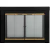Fireplace Glass Door Small Black Bi-fold Doors Clear Glass Mesh Panel 1