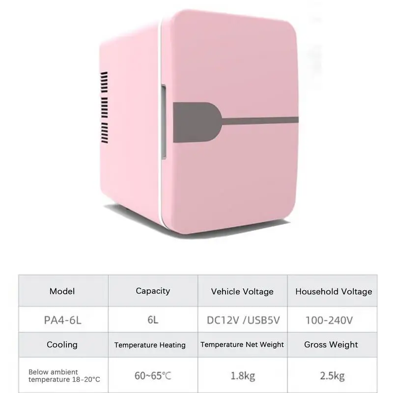 Camping Refrigerator Mini 6L Dual-Use Car Refrigerator 12V DC 220V Ac Electric Auto Freezer Car Accessories For Traveling Camping