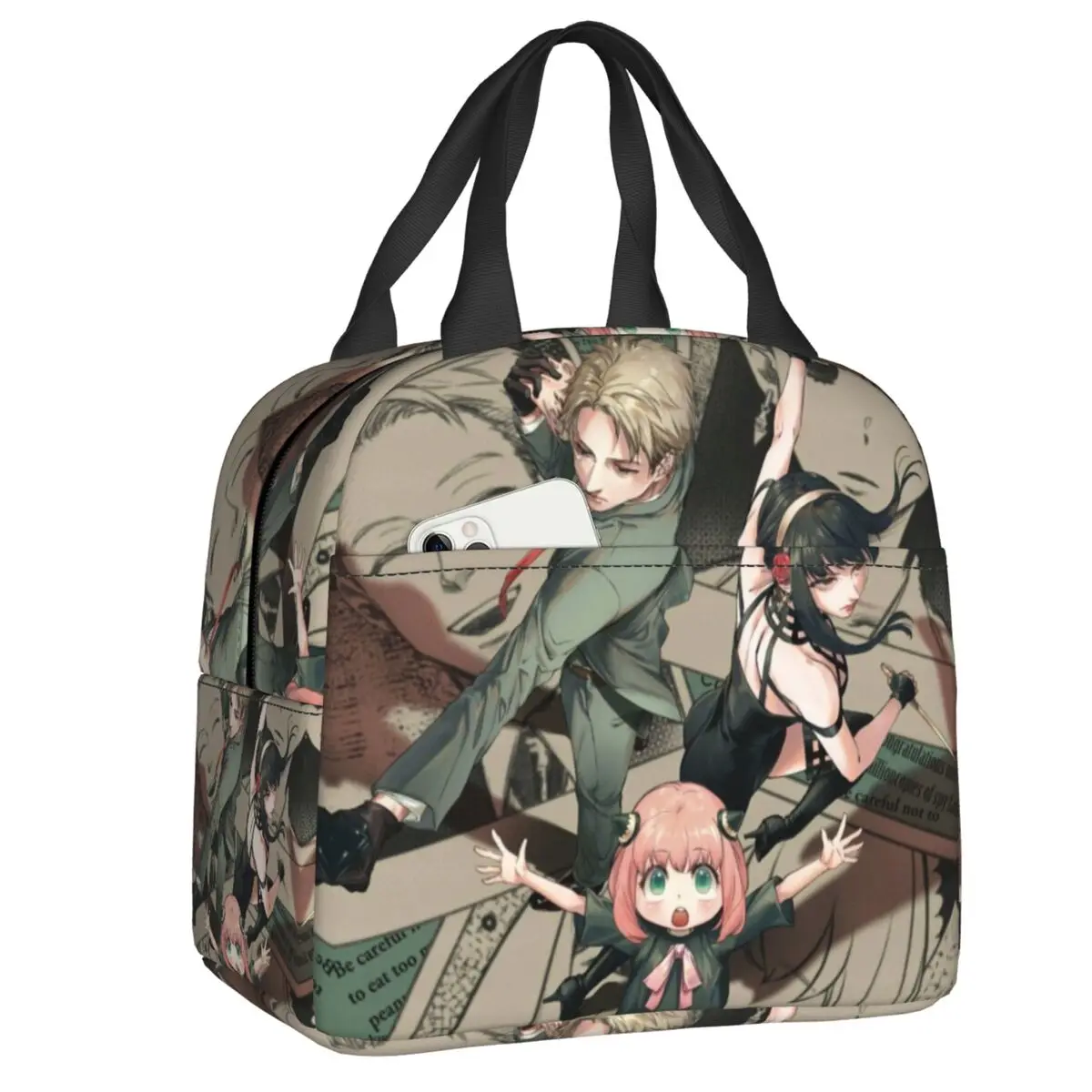 

Spy X Family Anya Bond Manga Insulated Lunch Bag Work School Loid Forger Anime Portable Cooler Thermal Lunch Box Women Children