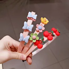 

New Korea Sweet Flower Strawberry Acrylic Plastic Headband Girl Solid Color Cute Hairband Simple Hair Clip Hoop Hair Accessories