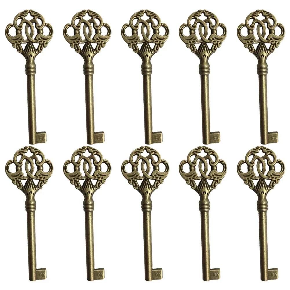 For Furniture Cabinet Vintage Key Key 10pcs Furniture Cabinet Antique Hole Head Open Skeleton Vintage Style