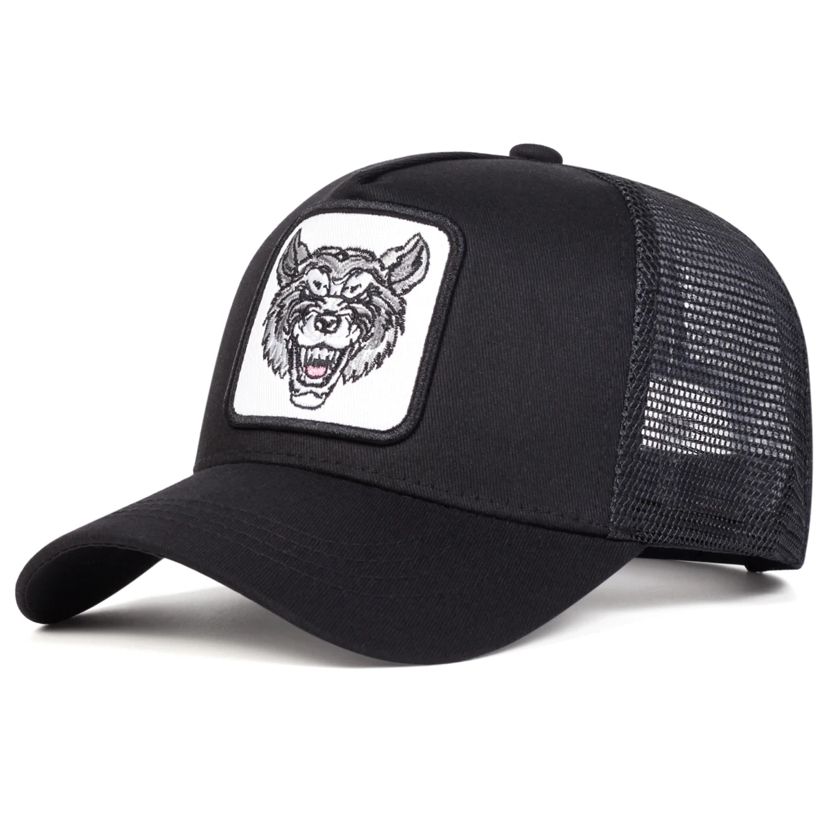 Unisex Wolf Embroidery Baseball Net Caps Spring and Summer Outdoor Adjustable Casual Hats Sunscreen Hat 2