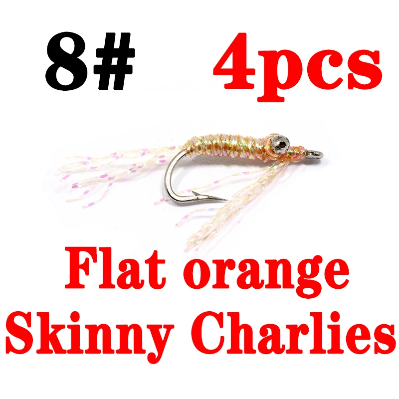 4pcs pack fly fishing crazy charlie saltwater flies 2#4#shrimp