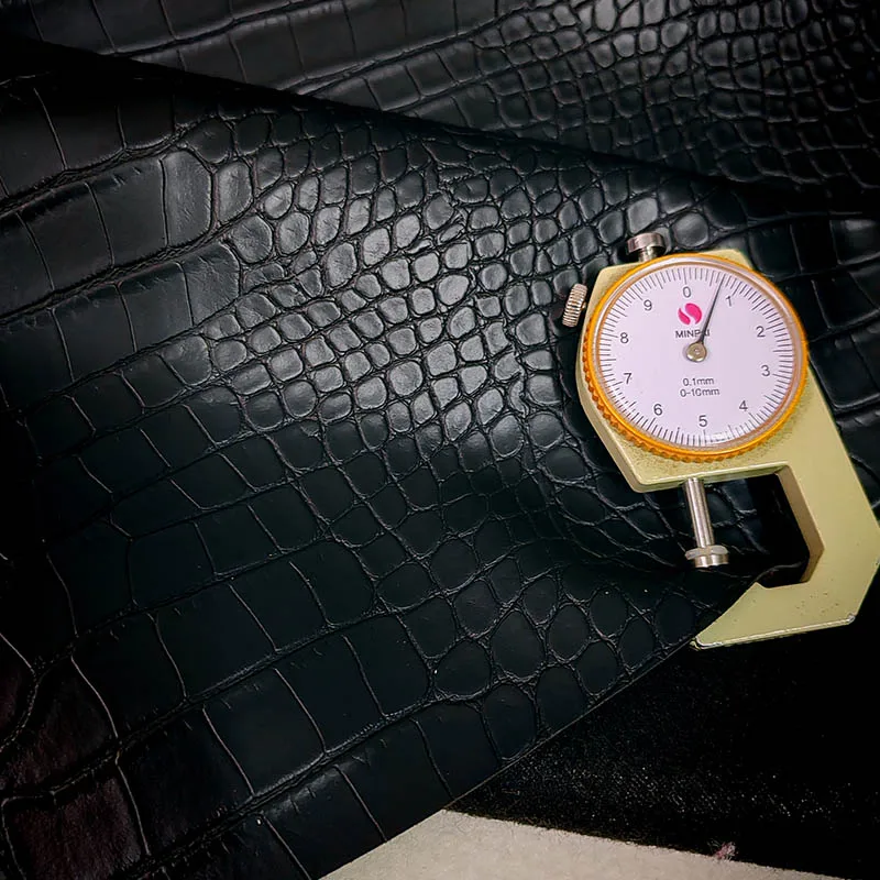 Good,Black Matte Crocodile Stripe Pattern,Faux Leather Fabric,Artificial PU Leather Fabric,Sewing Material,DIY Hand Bag,Sofa