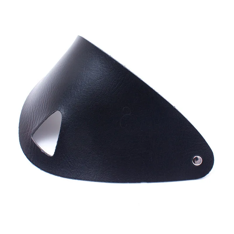 Zwart lederen pu oogmasker met neusopening voor bondage spellen_voghion.com