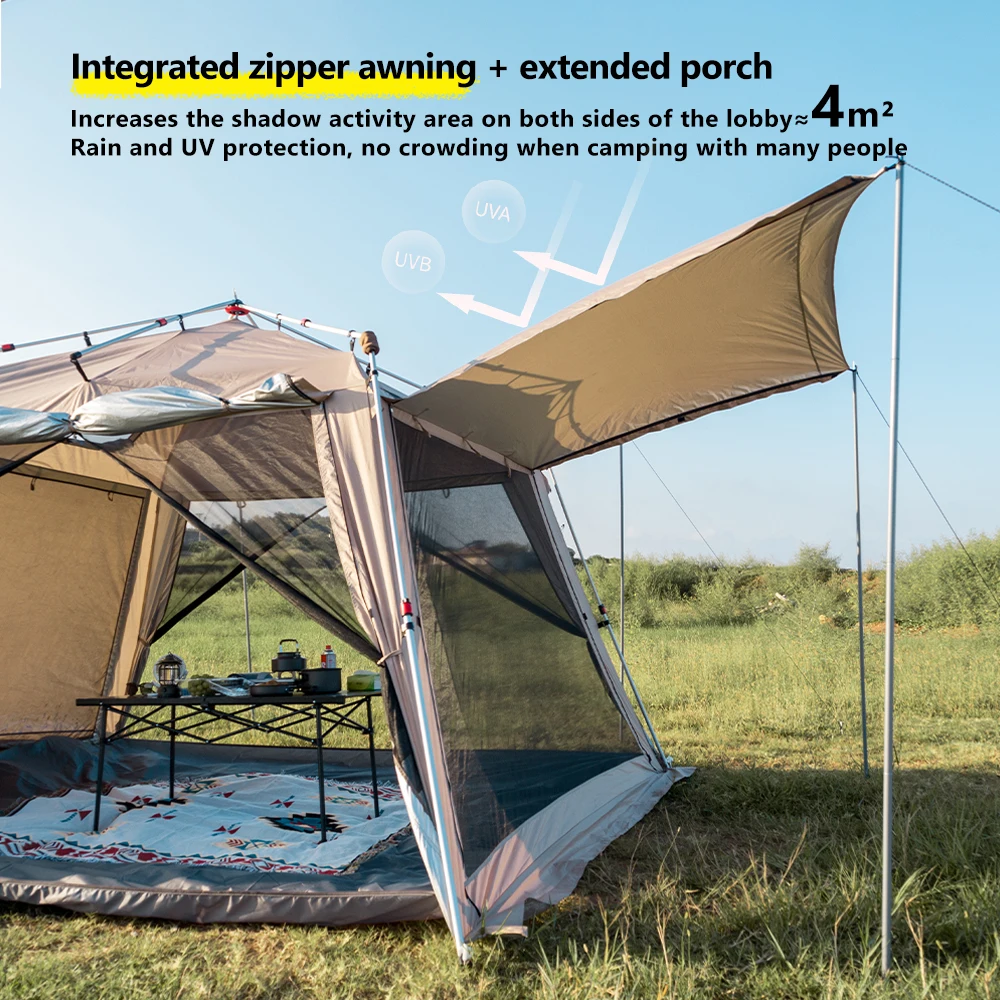 Camping Tent 5-9 Person Waterproof Sun Protection Aluminum Poles 210D Oxford Fabric For Beach Hiking Fishing camping tent