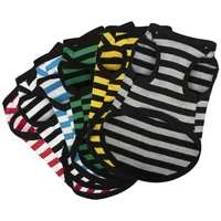 Vêtements d'été pour chiens, 1 pièce, Design fin, chemise de sport en coton rayé pour animaux de compagnie de petite et moyenne taille, respirante 2
