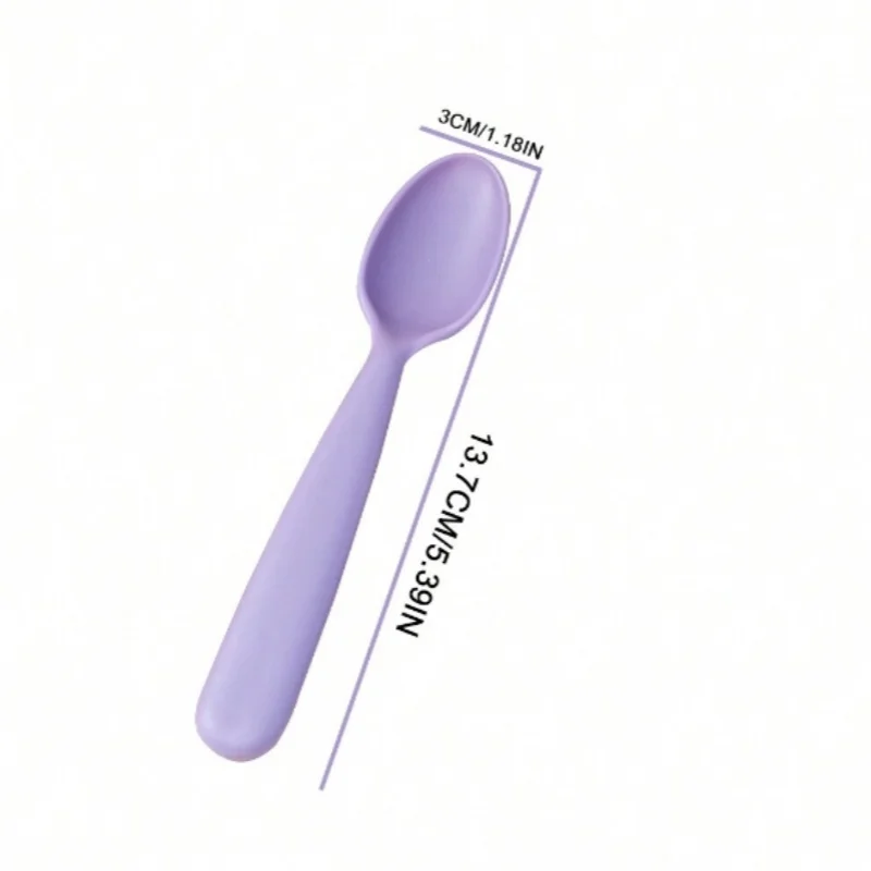 10 pieces of colorful children's dessert spoon random color combination multi-color PP material children's eating spoon