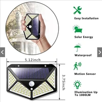 100 LED Outdoor Solar Wall Lamp Waterproof PIR Motion Sensor Solar Powered Sunlight Street Light for Garden Decoration - Image 10