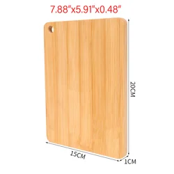 Premium Bamboo Wooden Cutting Board - Thick and Durable for Meat, Fruit, and Vegetables (S 20CMx15CMx1.2CM)
